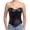 Black, variant on Women's Mesh Corset Tops Gothic Adjustable Lace-Up Boned Shapewear Strapless Sheer Mesh Deep V Bodysuit Skin Tone L