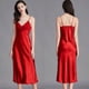 thumbnail image 5 of Pijama de tirantes de talla grande para mujer, camisón de seda helada de verano para mujer, ropa sexy larga para el hogar, 5 of 6