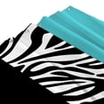 thumbnail image 3 of LVRLVR 1/4 Pcs Wild Animal Leopard Print Fabric Shower Curtain Rug Set - Zebra Print Bath Mat Bathroom Decoration, Turquoise and Black, 70.8" × 70.8", 3 of 6