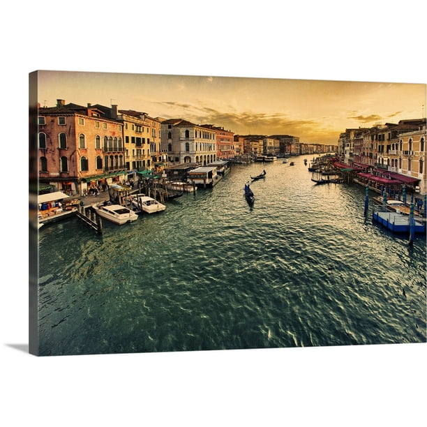 Great BIG Canvas "Gondolas in Venice, Italy" Canvas Wall Art 48x32