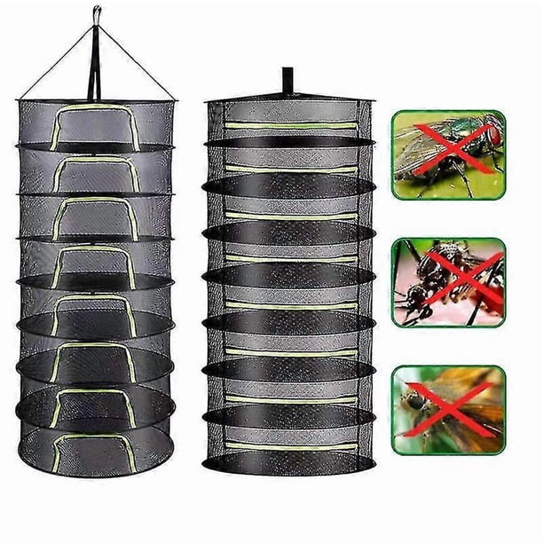Layers Drying Net For Herbs Hanging Basket Folding Dry Rack Herb Drying Net Dryer Bag Mesh For Flowers Buds Plants Organizer