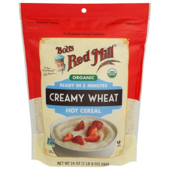 Bob's Red Mill Organic Creamy Wheat Hot Cereal 24 oz Pack of 4