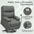 thumbnail image 5 of hzlagm Electric Lift Recliner Chair with Footrest Elder Single Reclining Sofa Lounge Soft Cushion and Back Comfortable Armchair - Dark Gray, 5 of 7