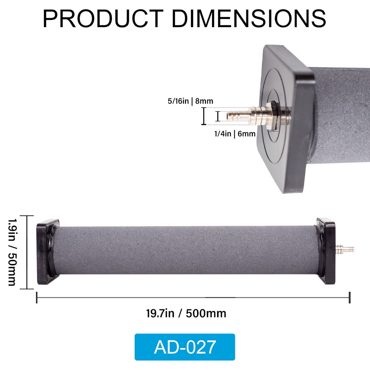 Aqua Dream Air Stone 19.7 Inch Column Diffuser for Fish Tank Aquarium Air Pump