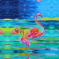 thumbnail image 2 of Ormsby, Anne 12x12 Gold Ornate Wood Framed with Double Matting Museum Art Print Titled - Duo Flamingos, 2 of 4