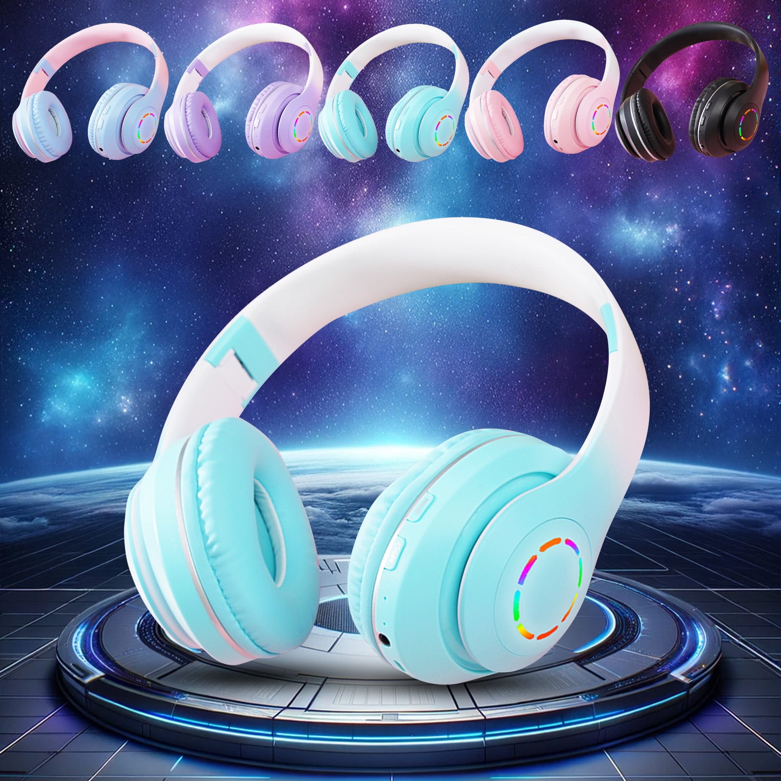 Active Noise Cancelling Headphones Bluetooth Headphones Wireless Headphones Over Ear with Microphone Deep Bass, Comfortable Protein Earpads, 30 Hours Playtime for Travel/Work - Green