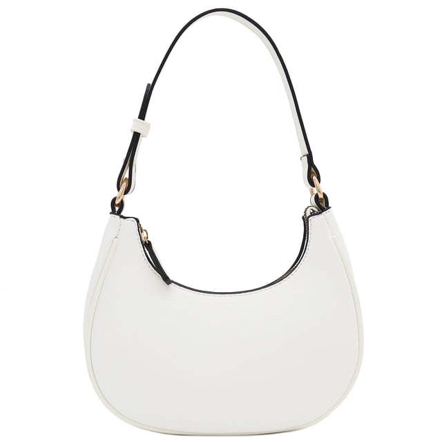 Bolso de hombro FashionPuzzle Small Crescent White para mujer