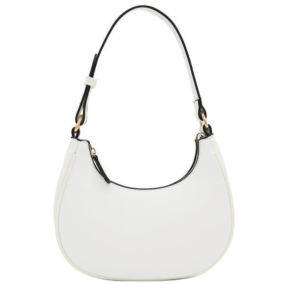 Bolso de hombro FashionPuzzle Small Crescent White para mujer