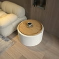 thumbnail image 3 of Ozarke Allure Coffee Table 22 Inch Modern Round Storage Ottoman - Upholstered Seat with Fabric Foam & Removable Top for Home Decor, Living Room, Dining Room & Bedroom - Cream White, 3 of 9