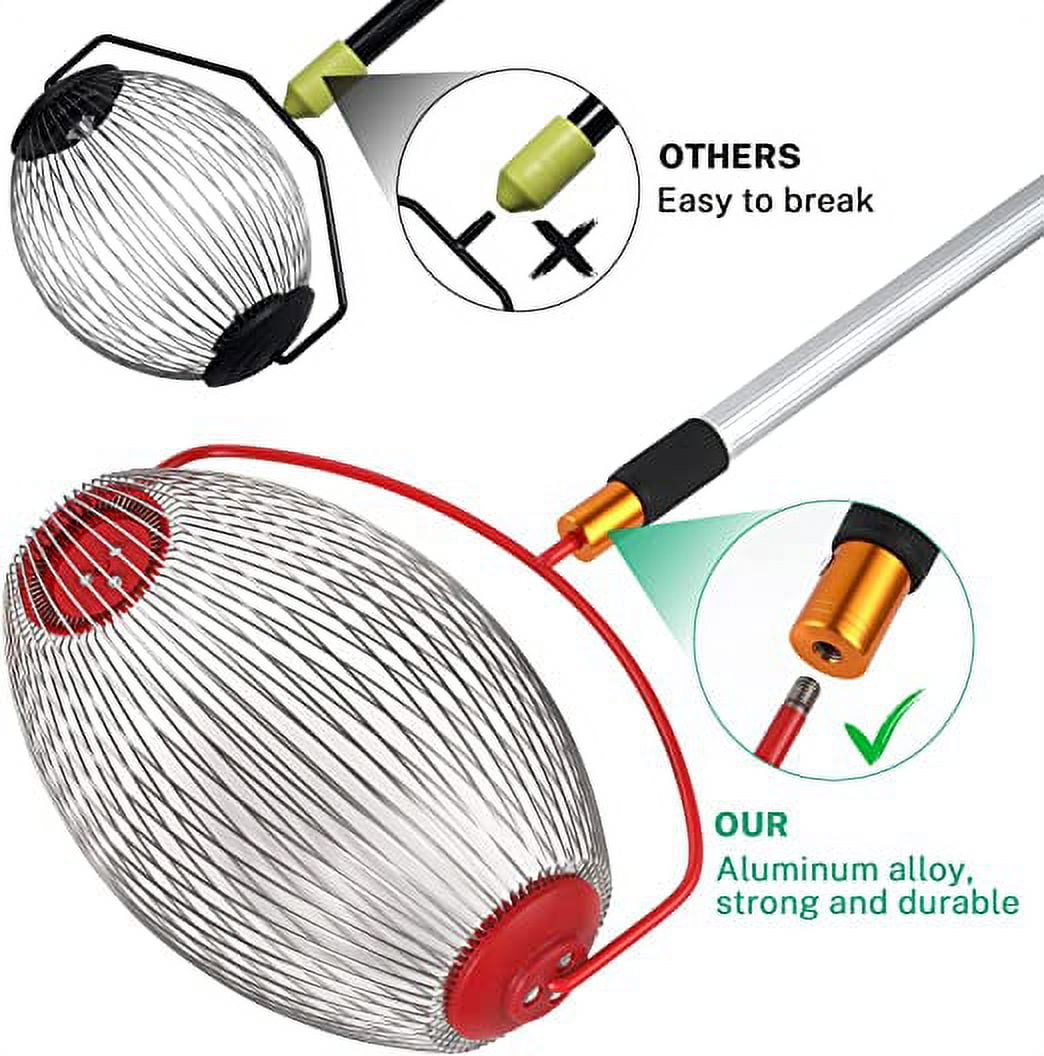 Nut Gatherer, Nut Picker Rolling Acorn Picker Upper,Adjustable Lightweight Outdoor Manual Tools,Collect Walnuts,Acorns,Hickory Nuts,Golf with 1.5Gallon(Large)