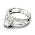 thumbnail image 4 of Dazzling Minimalist 2.50 Carat Oval Diamond Moissanite Engagement Ring, Wedding Ring, Two Matching Band in 925 Sterling Silver With 18k White Gold Plating Gift For Her, Promise Ring, 4 of 4