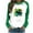 STP249-Green, variant on Floral Clover Heart Raglan Tee Women's St Patricks Day Botanical Graphic Top for Spring Look Green,S