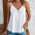 thumbnail image 2 of Quinlirra Women Tank Tops With built in bra Fashion Women's Casual Zipper Hollow V-neck Solid Color Casual Top, 2 of 5