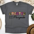 thumbnail image 1 of Created With A Purpose Christian T-Shirt | Proverbs 16:4 Scripture Tee, Dark Heather, Size XL, 1 of 6
