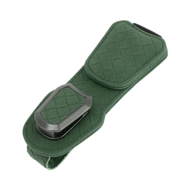 Clip para gafas de sol del automóvil Unique Bargains con soporte magnético universal para visera del sol, gafas de sol de ante/metal verde 13.5x5cm 1 Pcs
