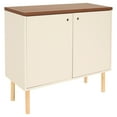thumbnail image 3 of Sunnydaze Mid-Century Modern MDP 2-Door Accent Cabinet with Shelves, Latte, 3 of 12