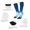thumbnail image 3 of Fotbe Blue Glitter Sparkles Calcetas Divertidas Estampadas para Hombre y Mujer, Calcetas de Algodón hasta la Rodilla para Caminar, Correr, Enfermería y Embarazo, 3 of 6