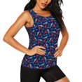 thumbnail image 2 of Picia sharks turtles Pattern Women's Workout Tank Top,Breathable Activewear,Slim Fit Athletic Top,Versatile Workout Moisture-wicking top-Large, 2 of 7