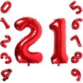 thumbnail image 1 of Globos rojos número 30, globos digitales de helio y mylar de 40 pulgadas para fiestas de cumpleaños (número 30 rojo), 1 of 4