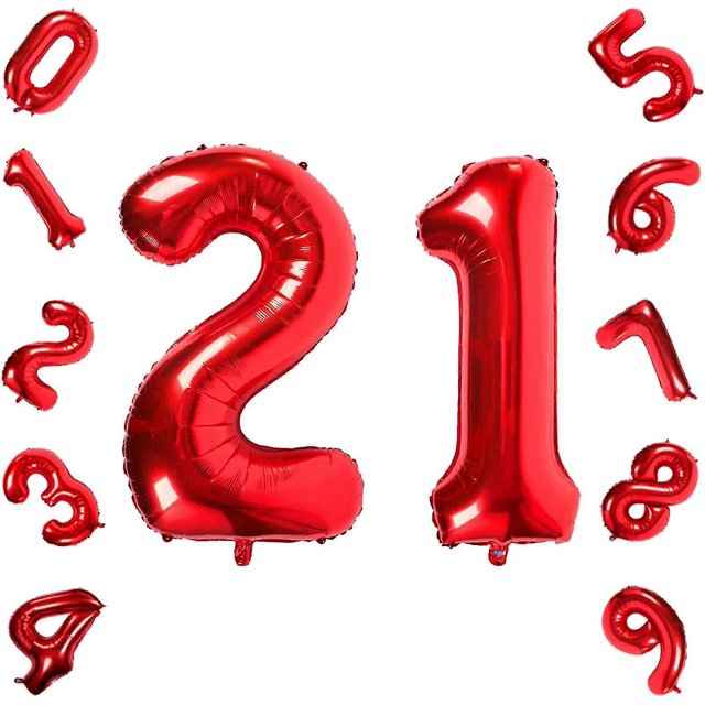 Globos rojos número 30, globos digitales de helio y mylar de 40 pulgadas para fiestas de cumpleaños (número 30 rojo)