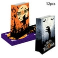 thumbnail image 6 of 12 PCS Cute Halloween Goodie Bags 4 Style Paper Treat Bags for Halloween Party Favor Trick or Treat Gifts Candies Snacks Party Supplies 18 Stickers Included, 6 of 14