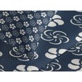 thumbnail image 4 of Ambesonne Geometric Quilted Bedspread Set 3 Pcs, Retro Japanese Flora, Queen Size, Dark Blue Cream, 4 of 5