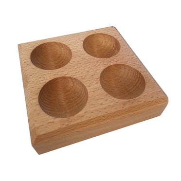 Lipstore Wood Egg Holder Desserts Wooden Egg Tray for Supermarket Refrigerator Pantry 4 grids