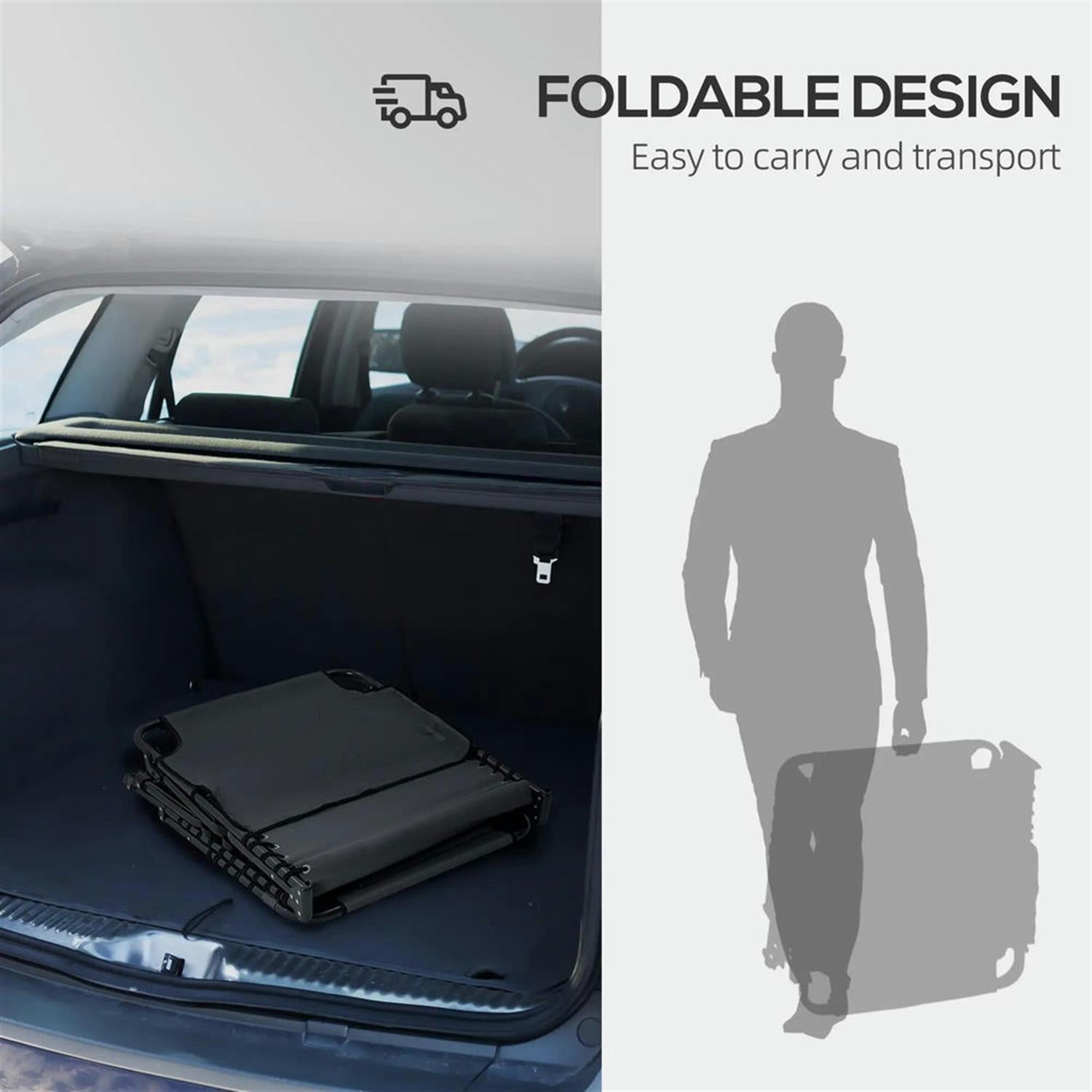 Demi Bonn 2 Piece Outdoor Folding Lounger Chaise with Reclining, Heavy Duty Frame, Portable Relaxation for Beach, Yard, Patio, Gray