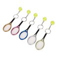 thumbnail image 1 of Tennis Racket Keychain, Small Lightweight Tennis Ball Key Ring 5 Pcs Resin  For Prize, 1 of 8
