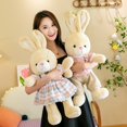 thumbnail image 2 of 2022 Cute Flower Skirt Couple Rabbit Plush Toy / Valentine's Day / Birthday Gift / Mascot of The Year of The RabbitGreen-Boy50cm Deng Xun unisex, 2 of 2