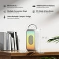 thumbnail image 5 of Bobtot Portable Bluetooth Speaker RGB Music Sync Ambient Light Portable Home Family Karaoke With Microphone Magic Voice,Deep Bass,Supports AUX,USB,FM Indoor Outdoor Party Singing Player（White）, 5 of 10
