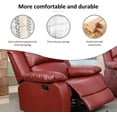 thumbnail image 5 of Bonded Leather Living Room Furniture Set Reclining Sofa Set Loveseat Furniture Sets in Living Room Sofa Recliners (Chair, Red), 5 of 11