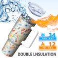 thumbnail image 5 of OBREWU Pioneer Flower Tumbler with Handle and Lid,40oz Pioneer Flower Double Wall Vacuum Insulated Tumbler,Pioneer Flower Cups Gift for Women and Men, 5 of 7