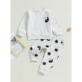 thumbnail image 2 of Wassery Infant Baby Girls Fall Outfits Set Long Sleeve Rainbow Print Sweatshirts Tops + Elastic Waist Pants Sets 6M 12M 18M 2T 3T 4T Toddler Girl Clothes, 2 of 8