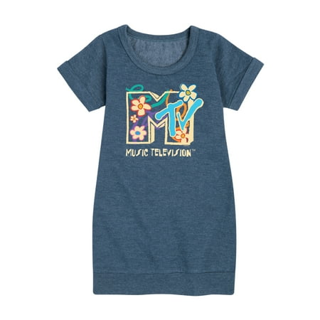 

MTV - Drawn Floral Logo - Toddler & Youth Girls Fleece Dress