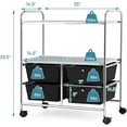 thumbnail image 6 of QRKD 3-Tier Rolling Storage Cart, Plastic Drawer Storage with 4 Detachable Drawers & Metal Frame, Art Craft Cart Organizer with Lockable Wheels, Utility Cart for Garage Storage (Black), 6 of 10