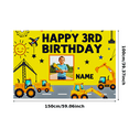 thumbnail image 3 of Yellow Construction Themed Backdrop Banner with Photo Frame for 3rd Birthday, Happy 3rd Birthday Decoration, Party Supplies, Photography Props, Party Decor, Birthday Party Background, 3 of 7