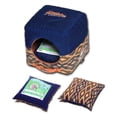thumbnail image 4 of Touchdog 70s Vintage-Tribal Throwback Convertible and Reversible Squared 2-in-1 Collapsible Dog House Bed, 4 of 4