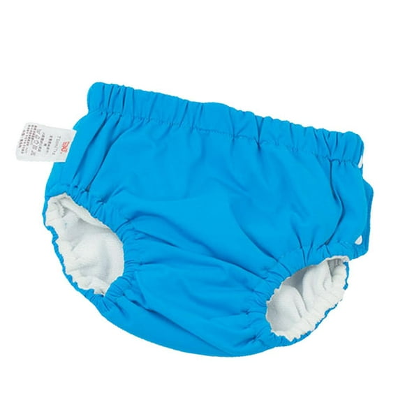 Couche de Bain Bébé pour Bébé Piscine Réutilisables Piscine Pantalon Tissu Couches Bleu (Pour6-12kg)