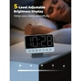 thumbnail image 4 of Digital Alarm Clocks for Bedrooms: Large Bold Number 5 Brightness Dimmer - Easy to Read Across The Room - 5 Alarm Sound 8 Night Light - Silver, 4 of 4