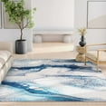 thumbnail image 5 of Well Woven Abstract Tokyo Modern Retro Marble Flat-Weave Blue 7'7" x 9'10" Area Rug, 5 of 7