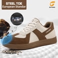 thumbnail image 2 of LAoutun Work Shoes for Men Steel Toe Shoes for Men Cushioning Steel Toe Construction Footwear Brown, 2 of 6