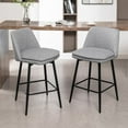 thumbnail image 6 of Yesurprise Swivel Barstools Set of 2, Modern Upholstered Kitchen Bar Stools with Metal Legs, Counter Height Bar Chair with Backrest, Footrest for Dining Room, Kitchen, 6 of 8