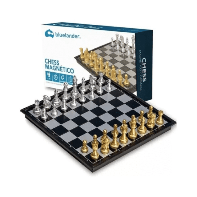 Ajedrez Profesional y Magnético Dorado/Plateado