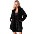 thumbnail image 1 of Abrigo de Invierno con Solapa para Mujer con Bolsillos Chaqueta de Invierno Negro S, 1 of 5