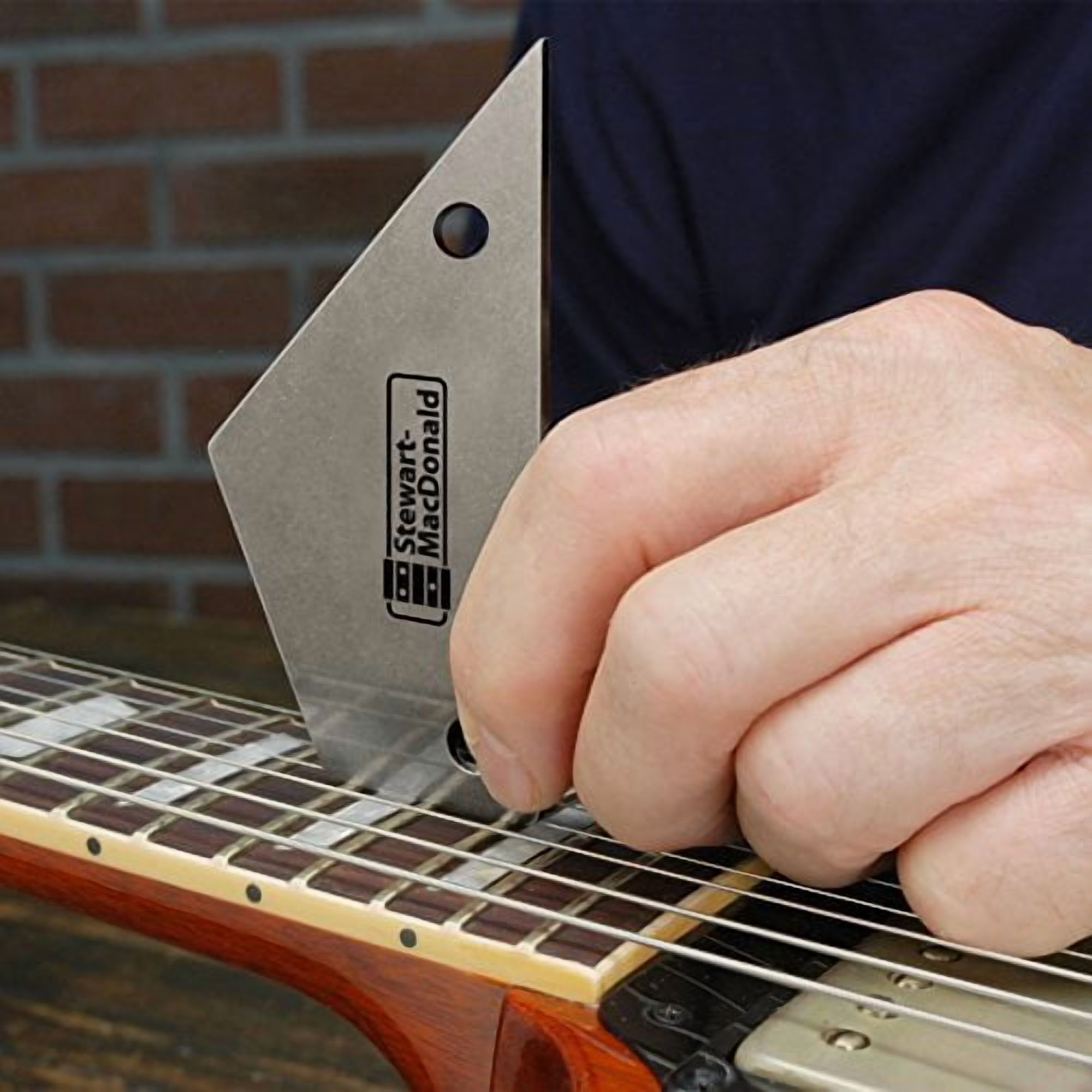 StewMac Fret Rocker - The Original Stainless Steel 4-in-1 Mini Straightedge Luthier Tool, Precision-Machined for Accuracy, Locate High Frets Fast