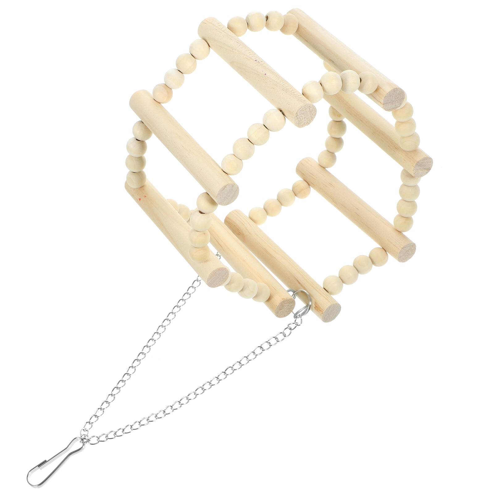FENGGUIQU Durable Wooden Bird Swing for Parrot Cage with Beige Wear Resistant Material