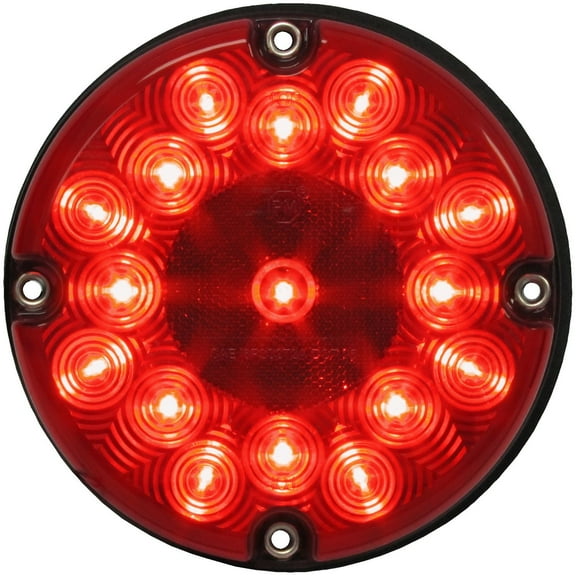 Peterson 717R Led Stop/Turn/Tail, Round, Transit, 7in., Red, Poly Bag
