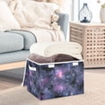 thumbnail image 3 of Yayeee Collapsible Cube Storage Bin with Lid Fabric Closet Decorative Basket with Handles, Purple Sky Pattern, 3 of 7