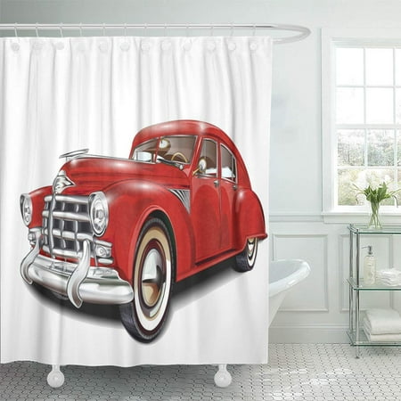 Pknmt Red Vintage Retro Car Classic 1950s Nostalgia Shiny Model
